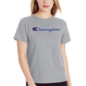 Champion Womens Logo Graphic T-Shirt, Grey, Small 17332